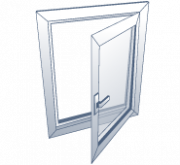 Puerta balconera abatible con eje vertical