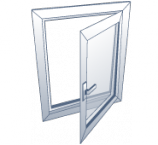 Ventana abatible con eje vertical