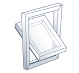 Ventana pivotante de PVC